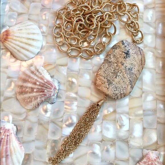 Gold chain with Jasper stone pendant
